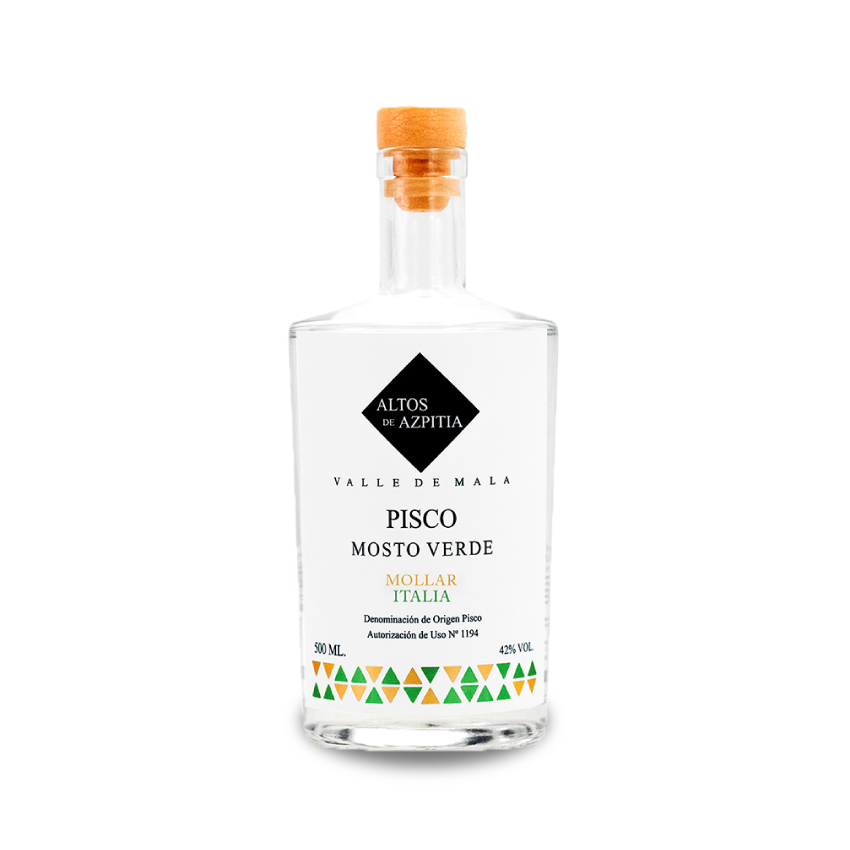PISCO MOSTO VERDE ALTOS DEL AZPITIA ACHOLADO MOLLAR ITALIA BOT. 500 ML.