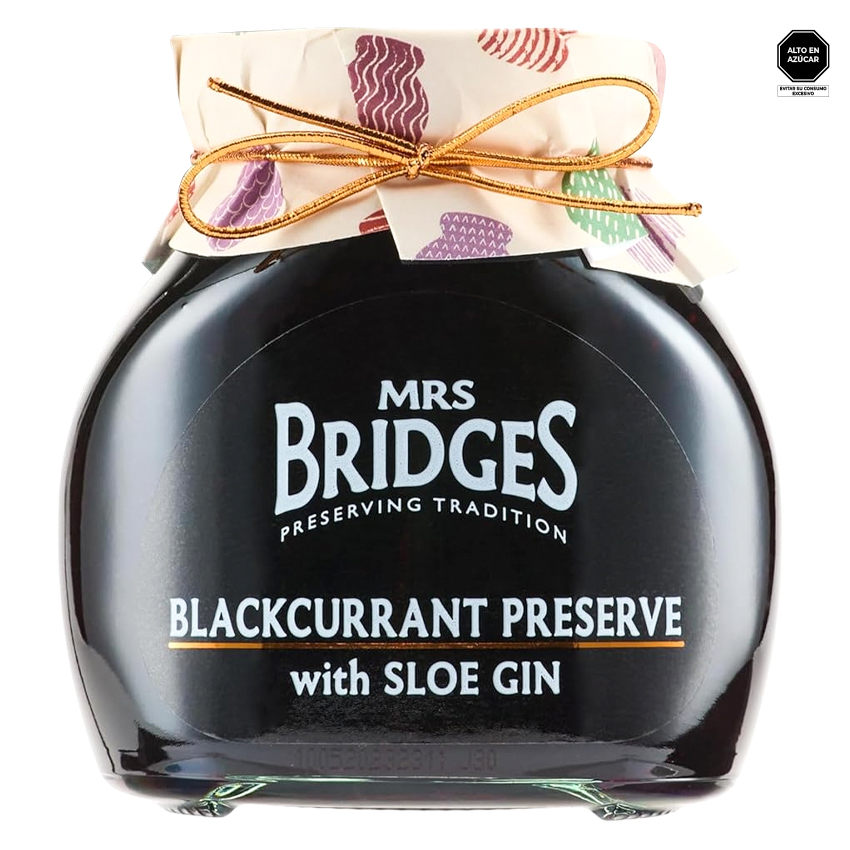 MRS BRIDGES BLACKCURRANT PRESERVE WITH SLOE GIN FRASCO 340 GR