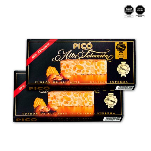 PROMOCIÓN 2 TURRONES DE ALICANTE ETIQUETA NEGRA PICO ESPAÑOL CAJA X 150GR