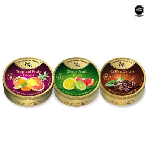 PROMOCION 3 LATAS DE CARAMELOS SURTIDOS CAVENDISH Y HARVEY  X 200 GR