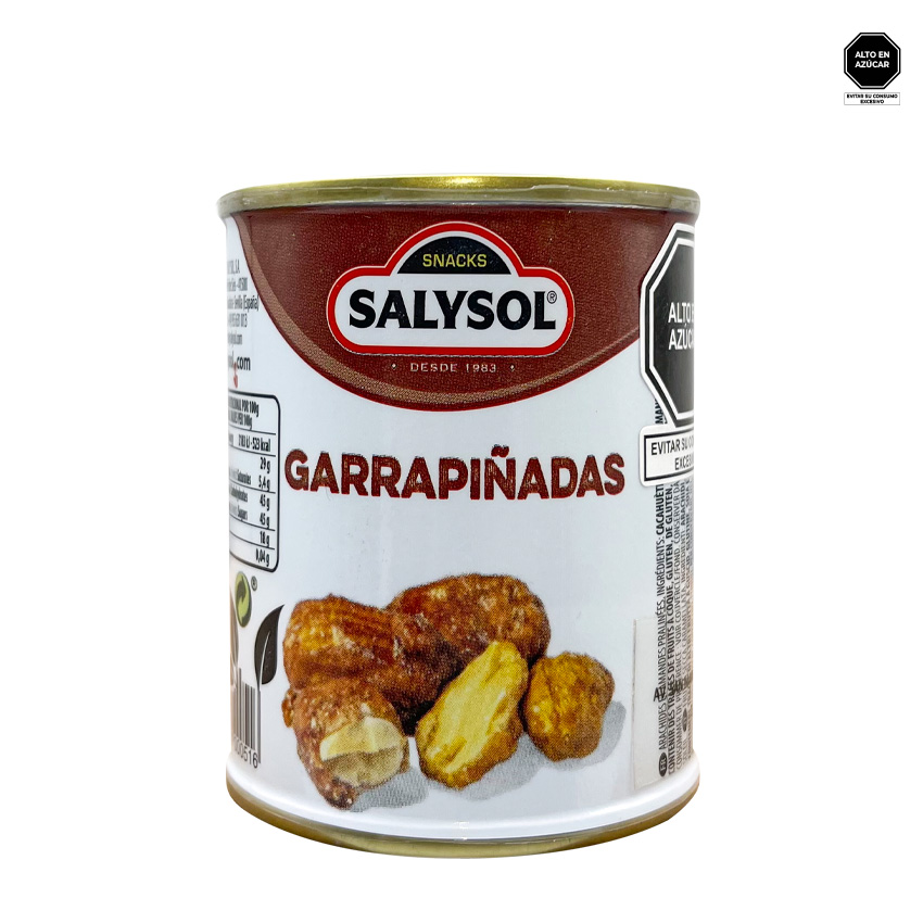 3 (6) SNACK GARRAPIÑADAS SWEET ROASTED ALMONDS & PEANUTS SALYSOL LATA 50GR