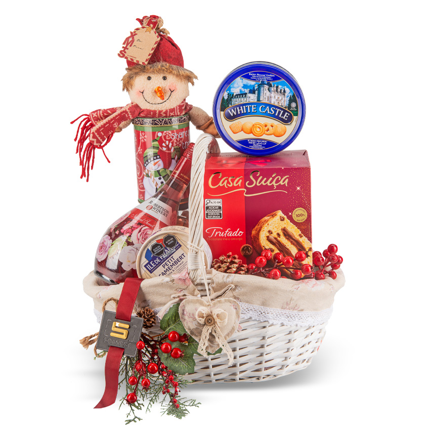 Canasta Navideña CANASTA NAVIDAD XM+S FLORALPINK S-91