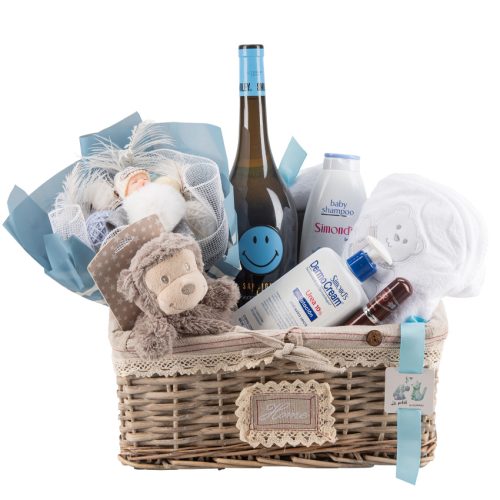 BOX MONITO BLUE – CANASTA PARA RECIÉN NACIDO